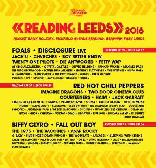 Reading Leeds Festival 2016 Siap Digelar!