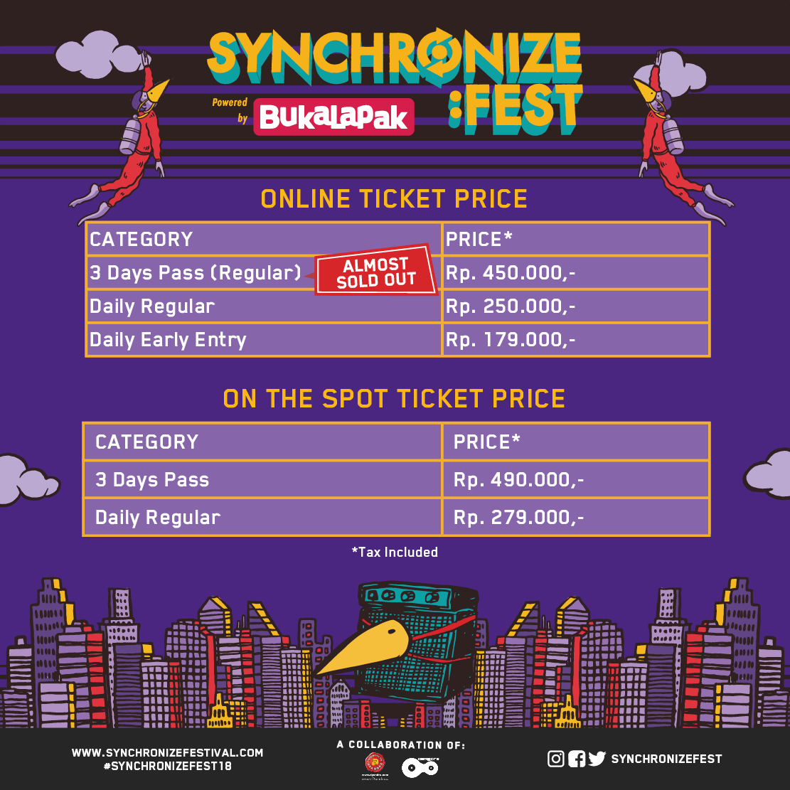 114 Artis Siap Tampil di Synchronize Fest 2018